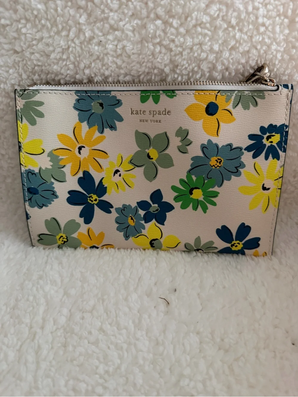 kate spade Floral Zip Pouch - Cream, Blue, Yellow, Green